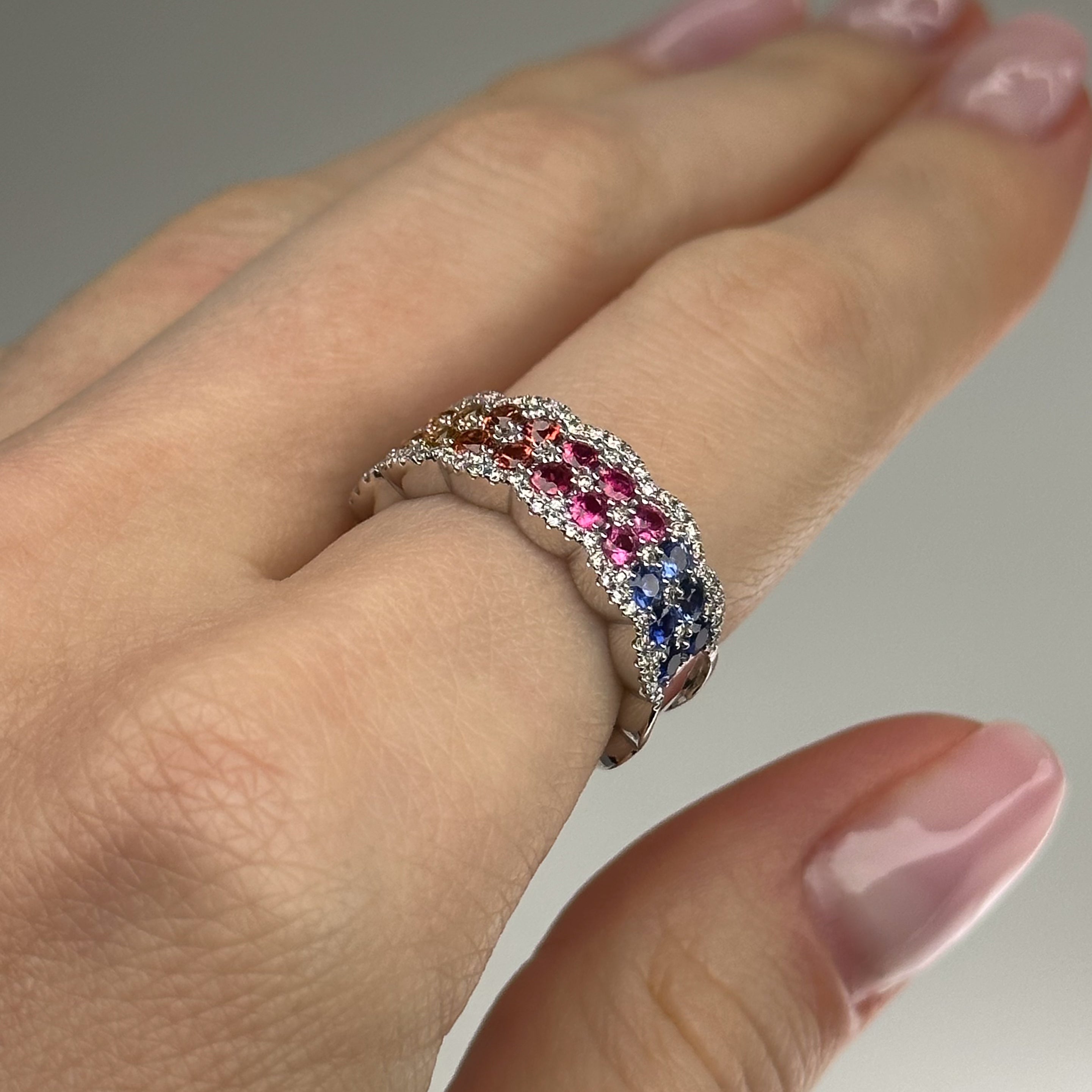 Rainbow Sapphires Dress Ring