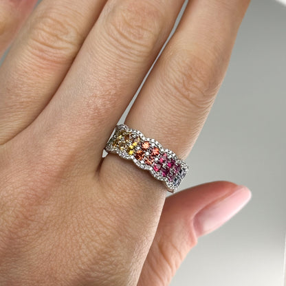 Rainbow Sapphires Dress Ring