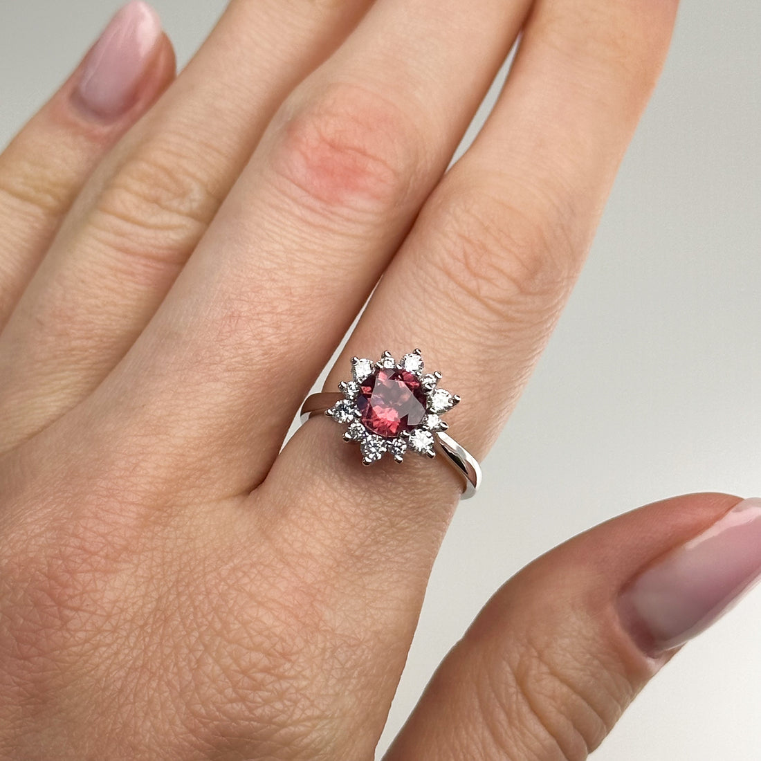 1.20ct Pink Tourmaline Platinum Ring