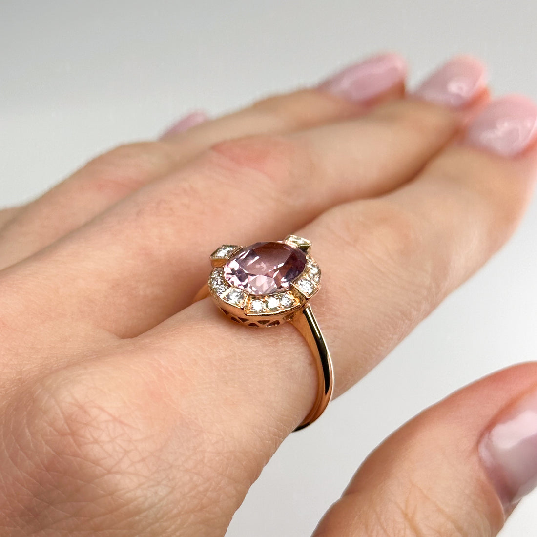 3.03ct Oval Light Pink Tourmaline Ring