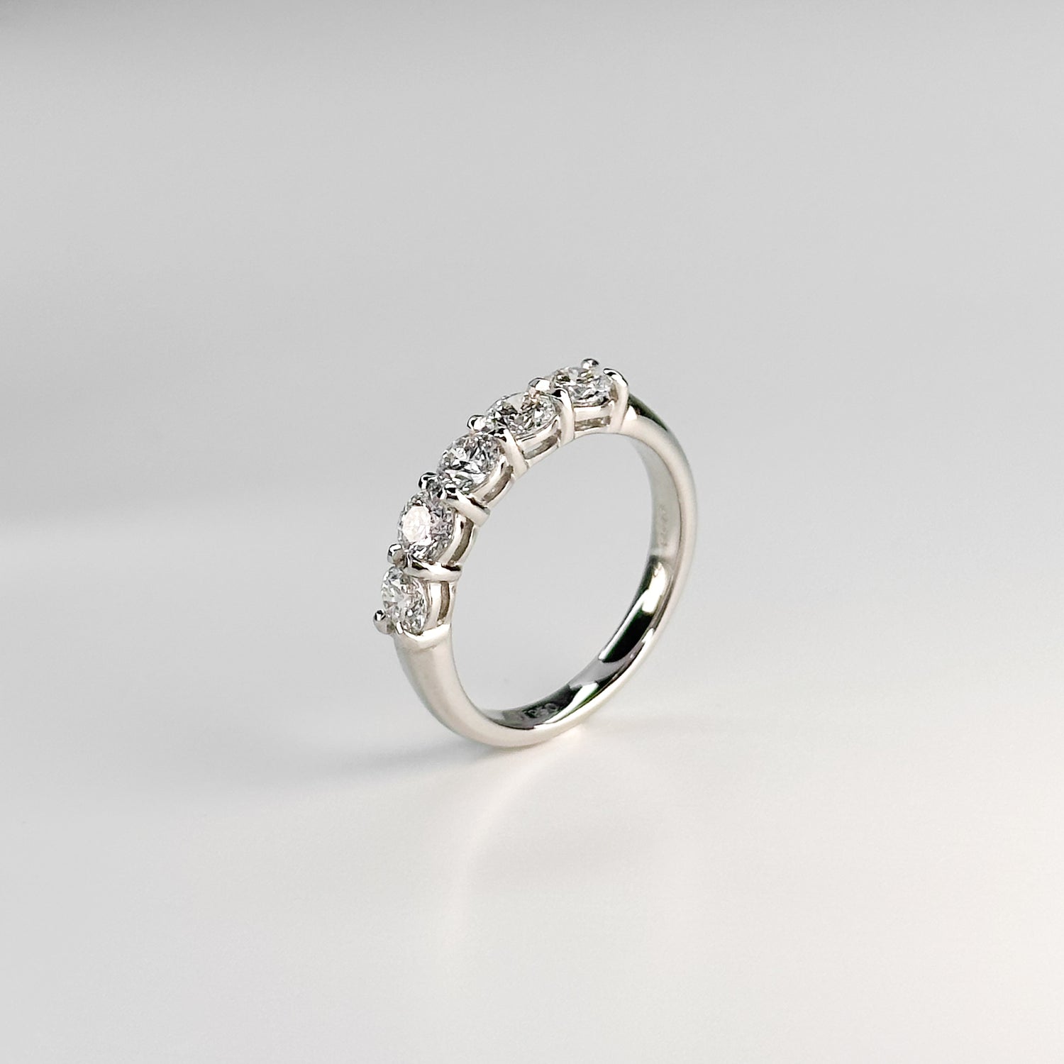 5 GIA Round Brilliant Cut Diamond Ring