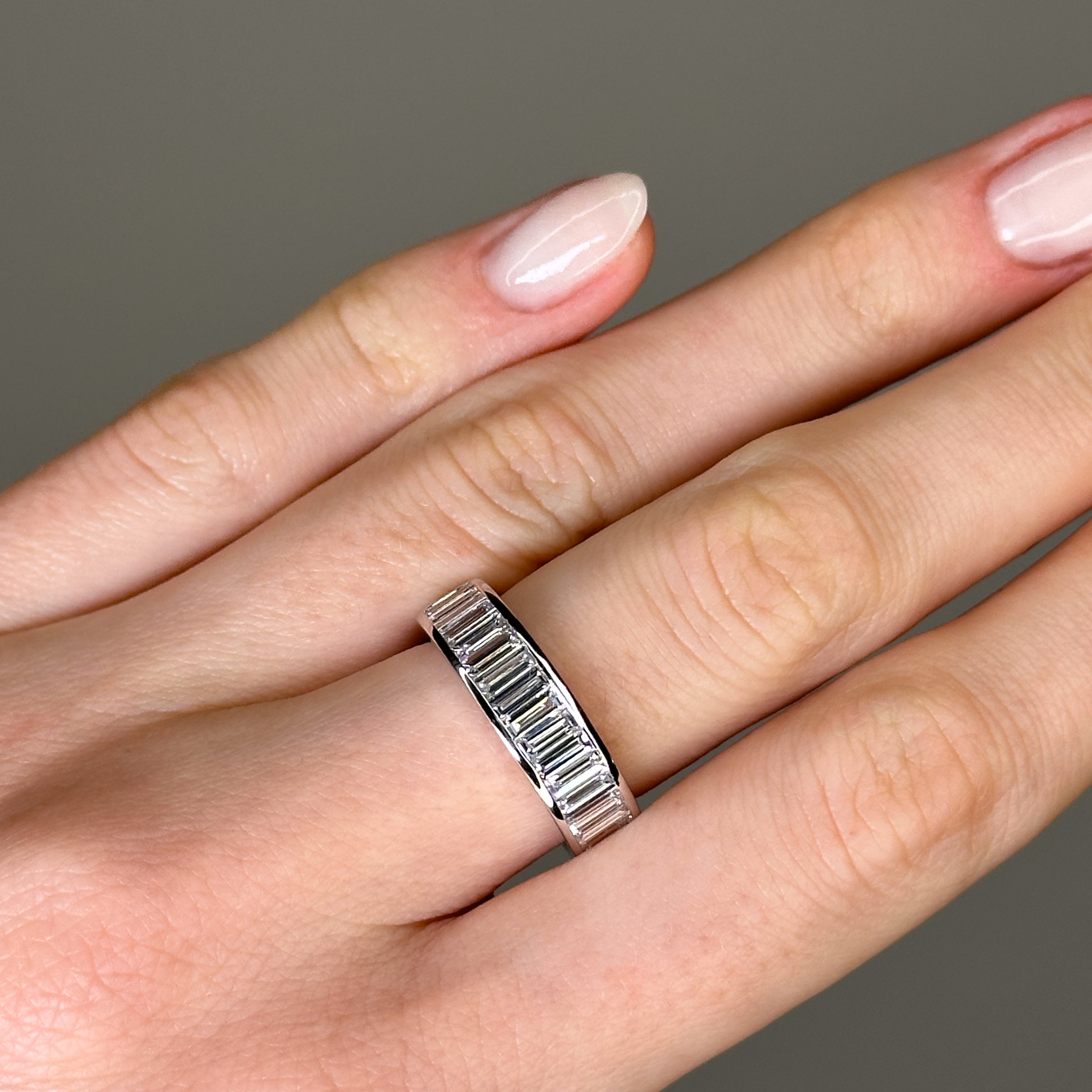 Half Turn 1.75ct Baguette Cut Diamond Eternity Ring