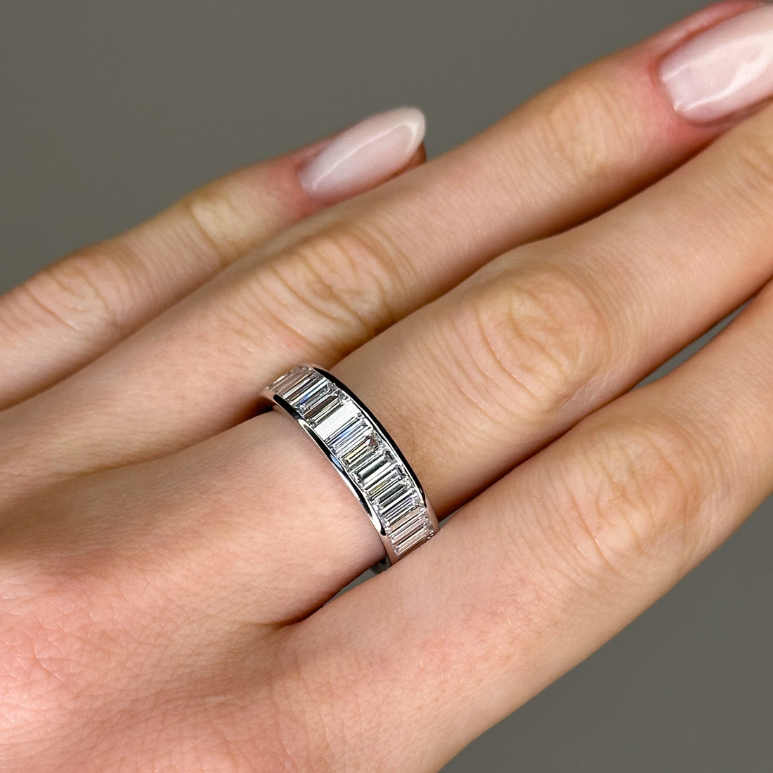 Half Turn 1.75ct Baguette Cut Diamond Eternity Ring