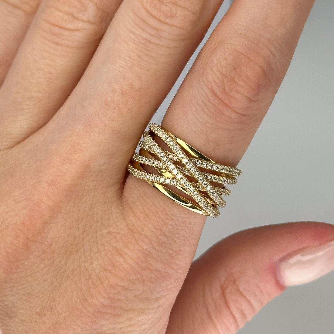 0.60ct Diamond Cross Over Ring
