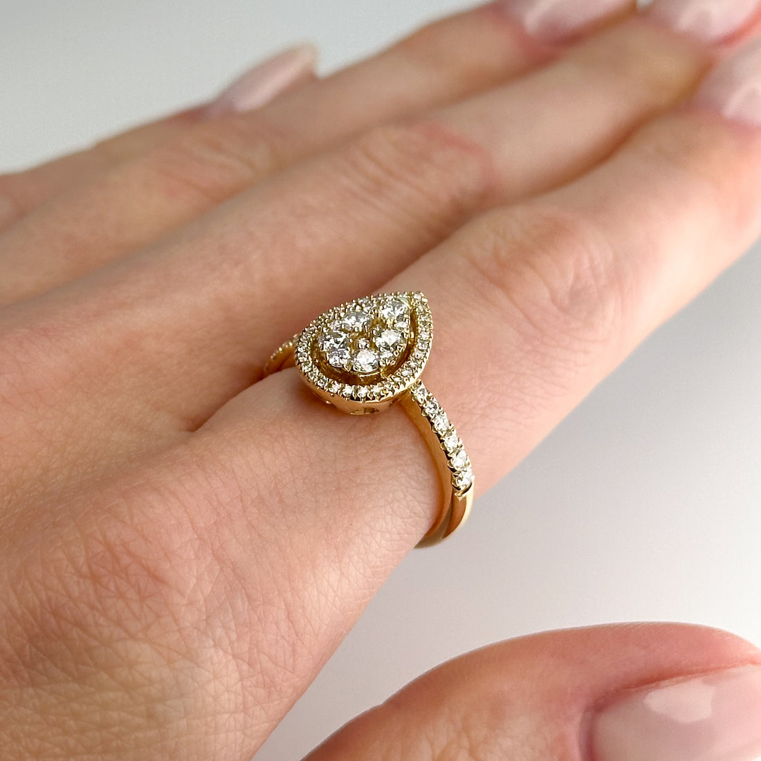 0.72ct Diamond Pear Shape Cluster Ring