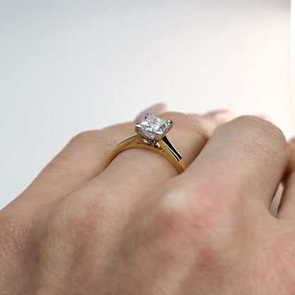 0.80ct GIA Princess Cut Diamond Ring