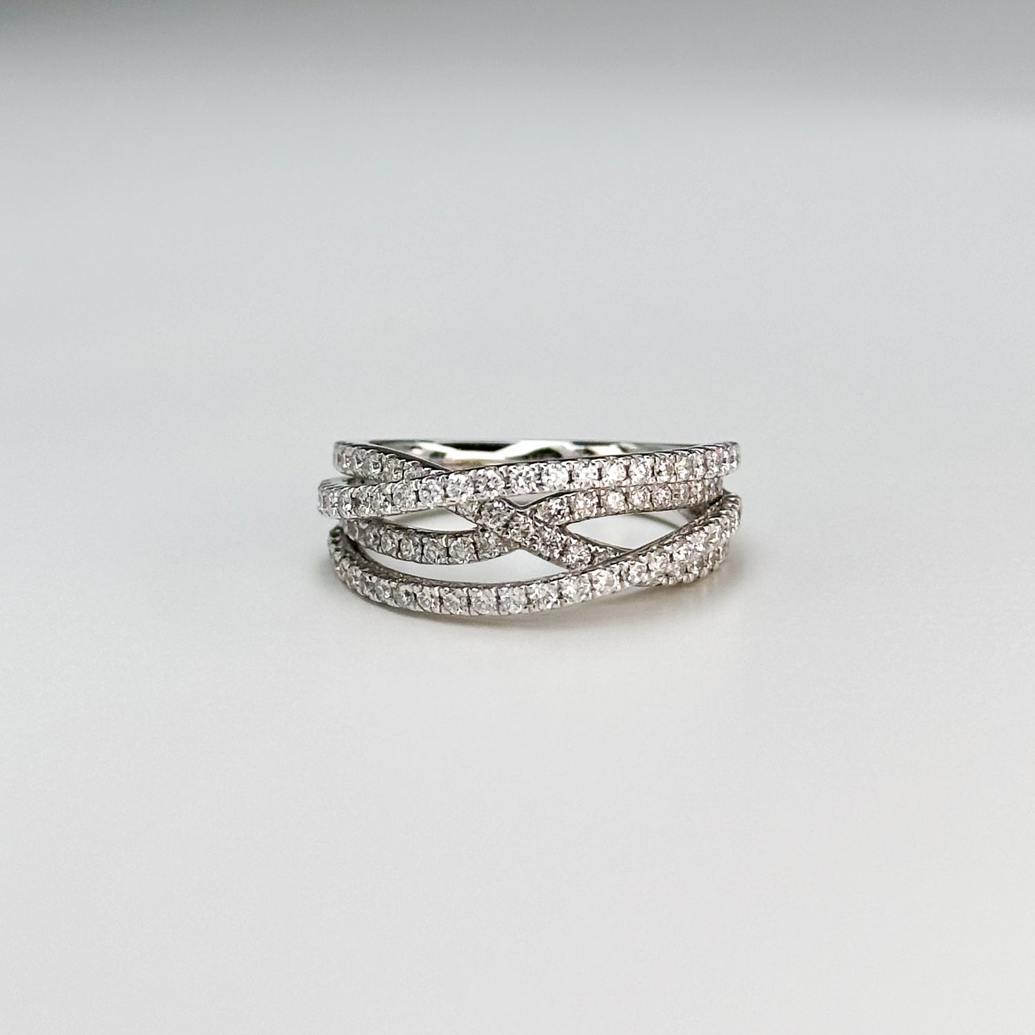 1.00ct Diamond Cross Over Ring