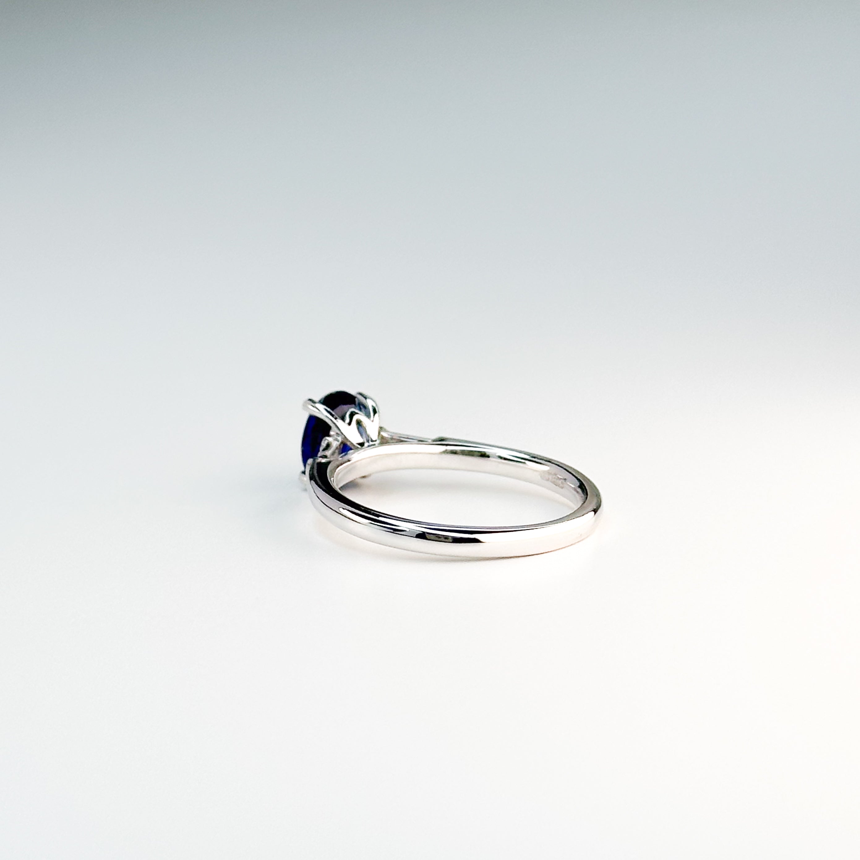 Sapphire and Diamond Trilogy Ring in White Gold