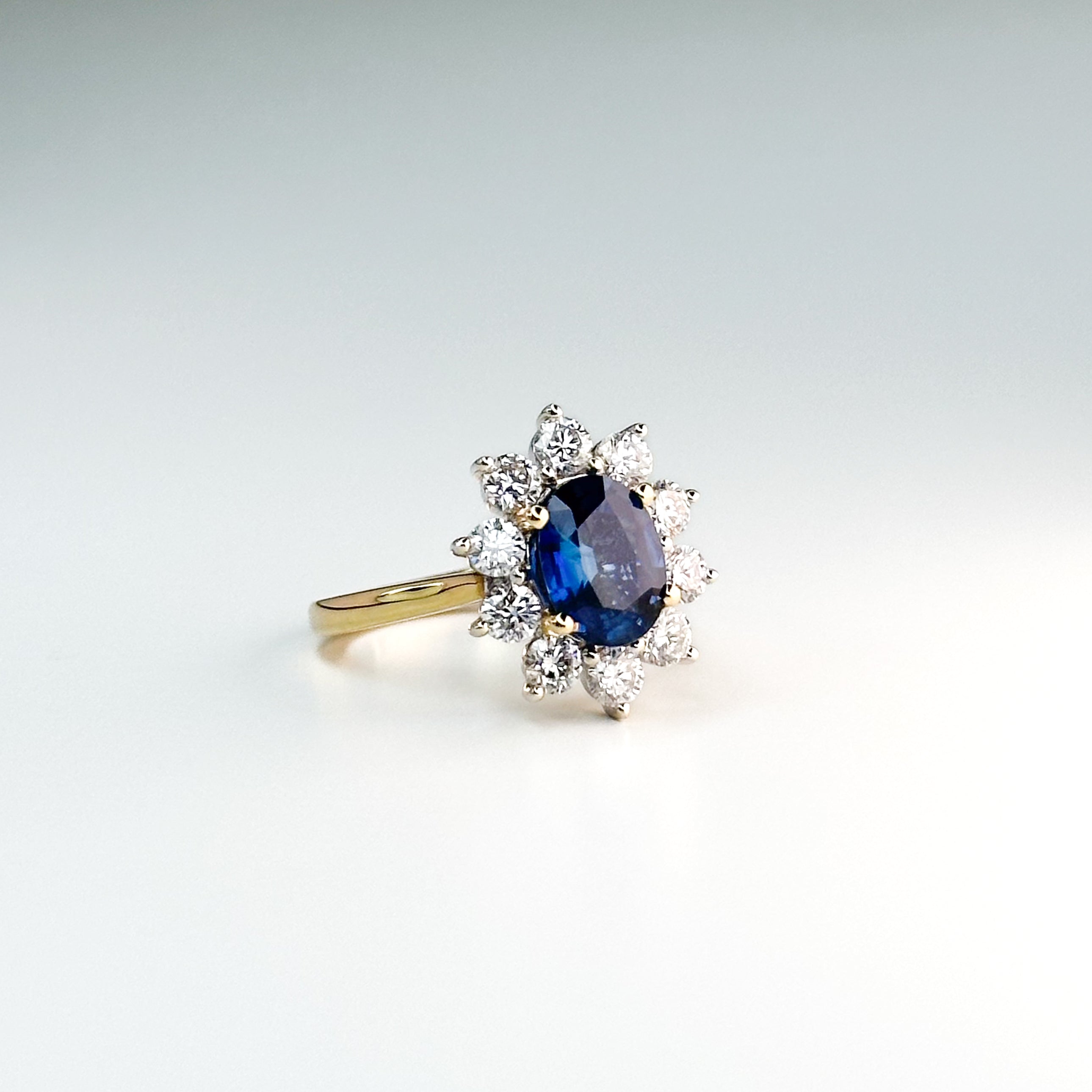 1.77ct Oval Cut Blue Sapphire Ring