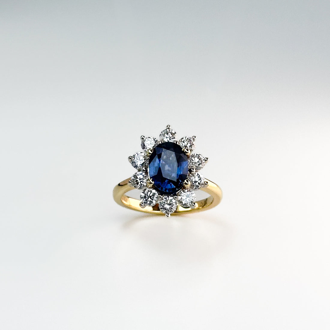 1.77ct Oval Cut Blue Sapphire Ring