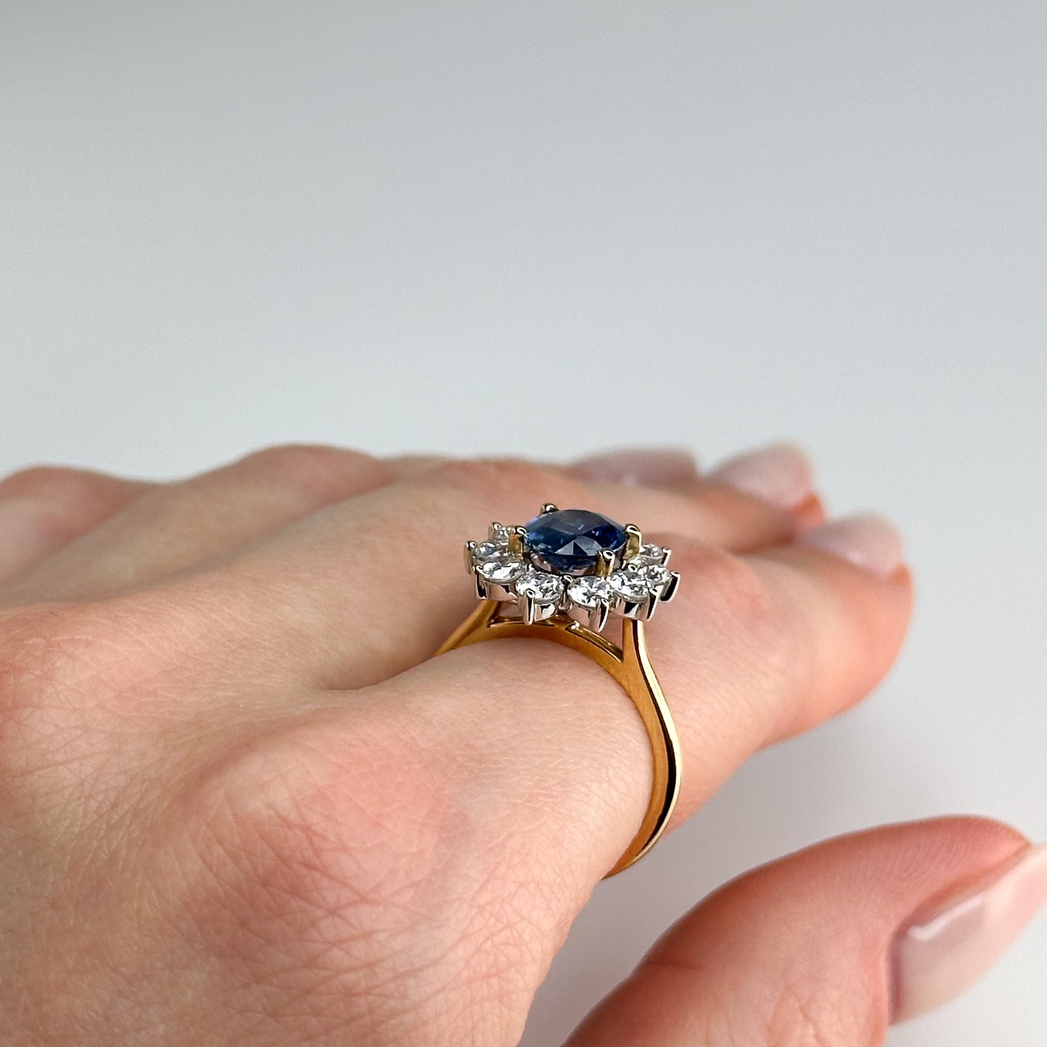 1.77ct Oval Cut Blue Sapphire Ring
