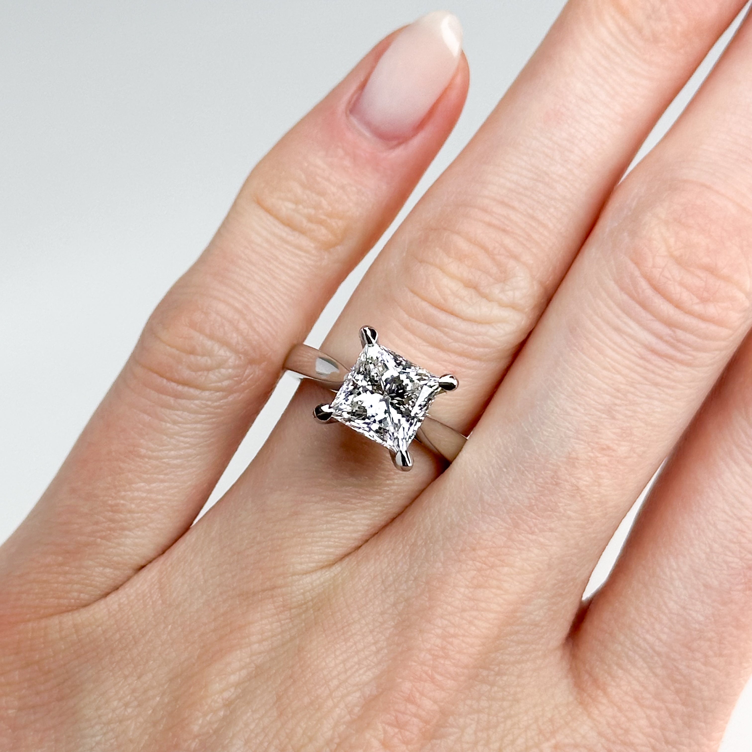 3.04ct GIA Princess Cut Diamond Engagement Ring