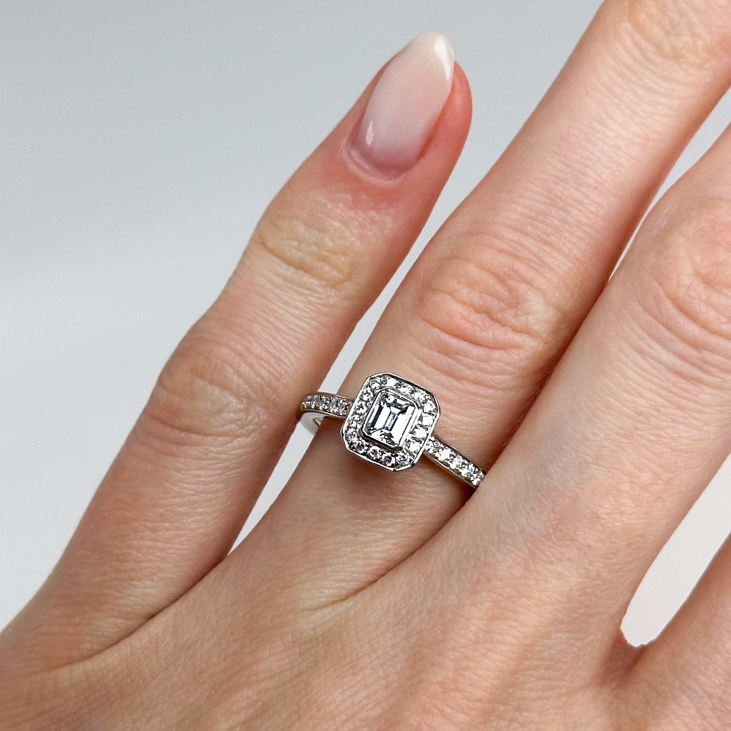 GIA Certified Diamond Cluster Ring in Platinum