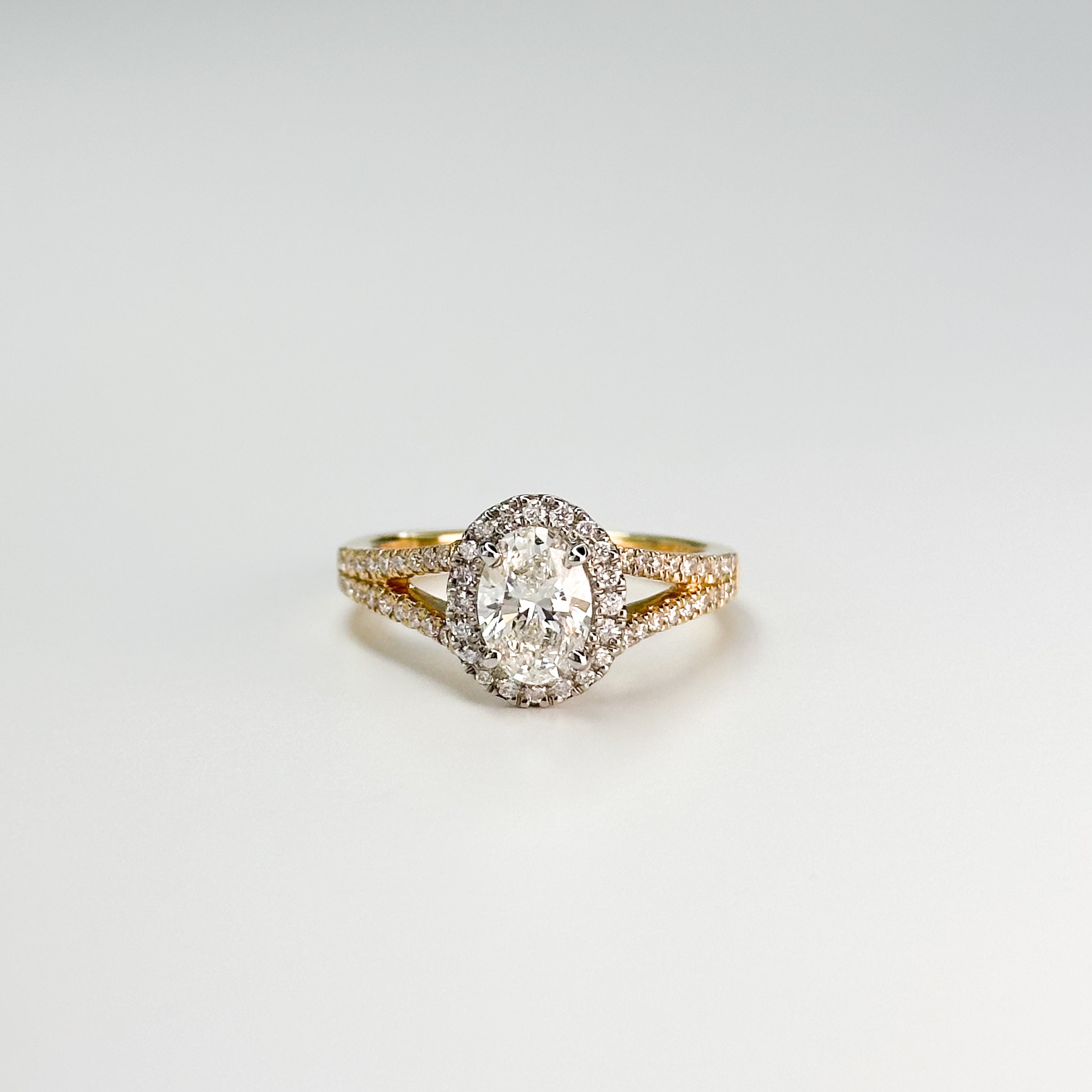 0.80ct GIA Oval Diamond Ring with Halo