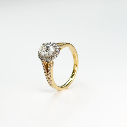 0.80ct GIA Oval Diamond Ring with Halo