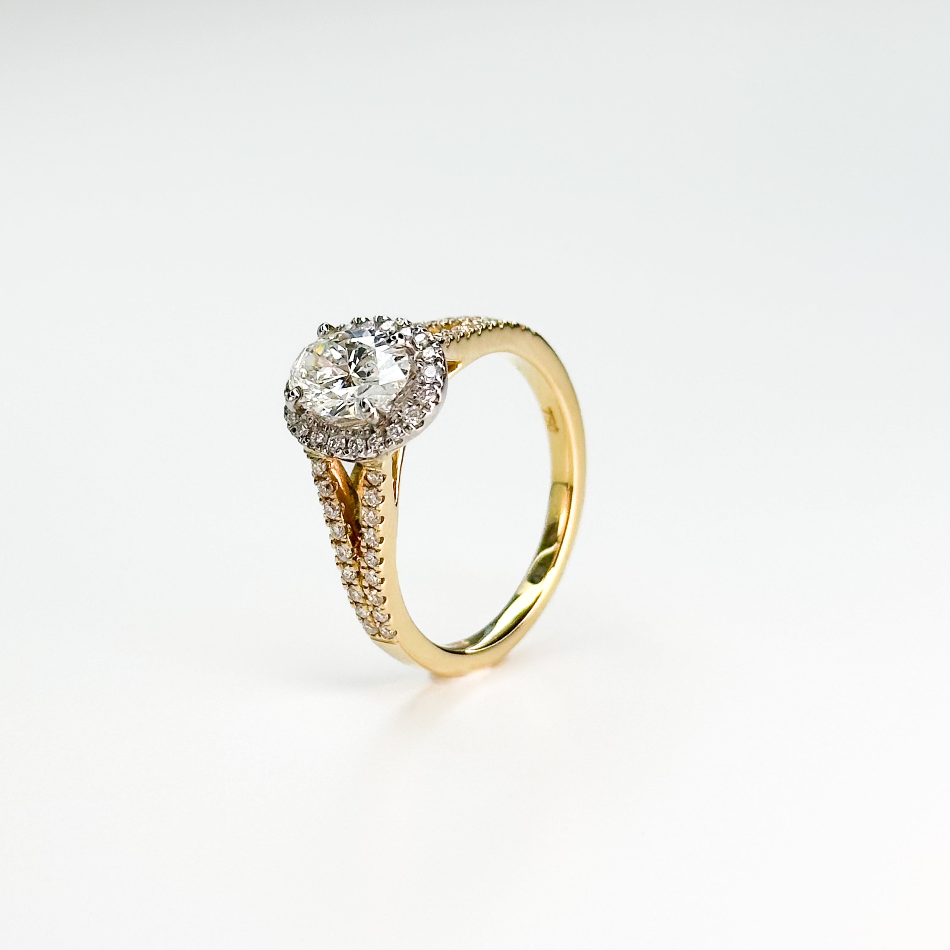 0.80ct GIA Oval Diamond Ring with Halo