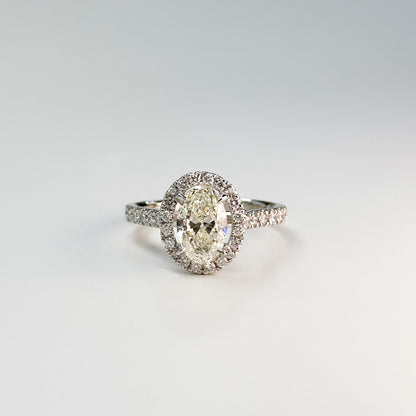 1.20ct Oval Cut Diamond Ring with Halo