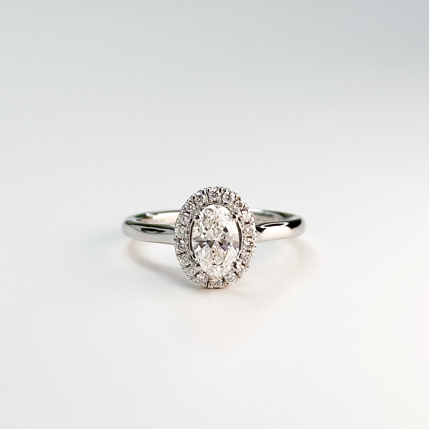 0.50ct GIA Oval Diamond Ring with Halo