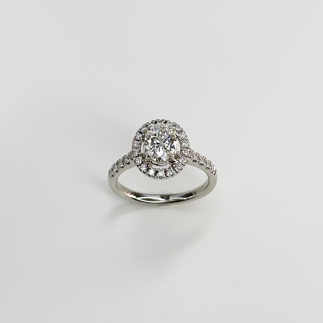 1.00ct GIA Oval Diamond Ring with Halo