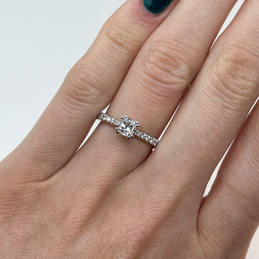 0.46ct GIA Cushion Cut Diamond Ring