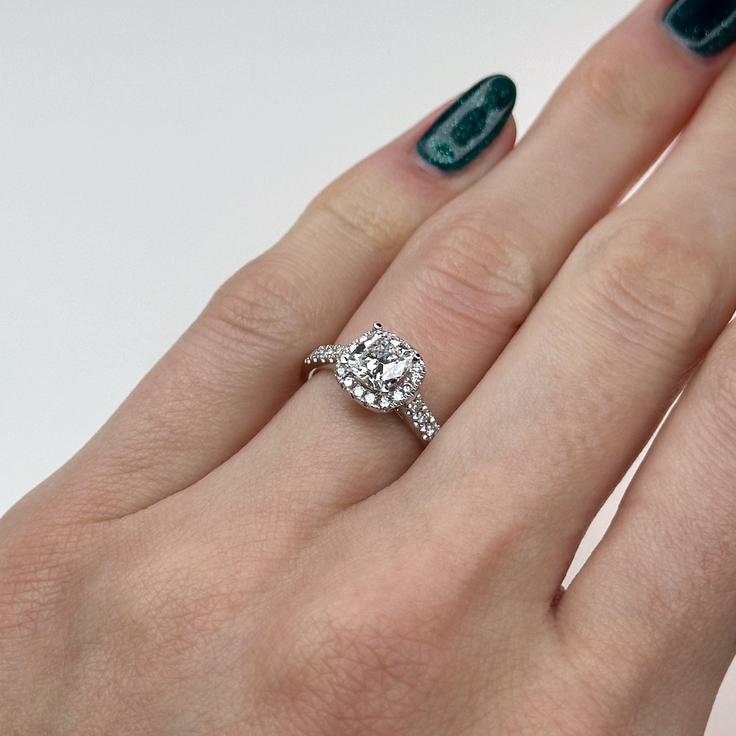 1.00ct GIA Cushion Cut Diamond Ring