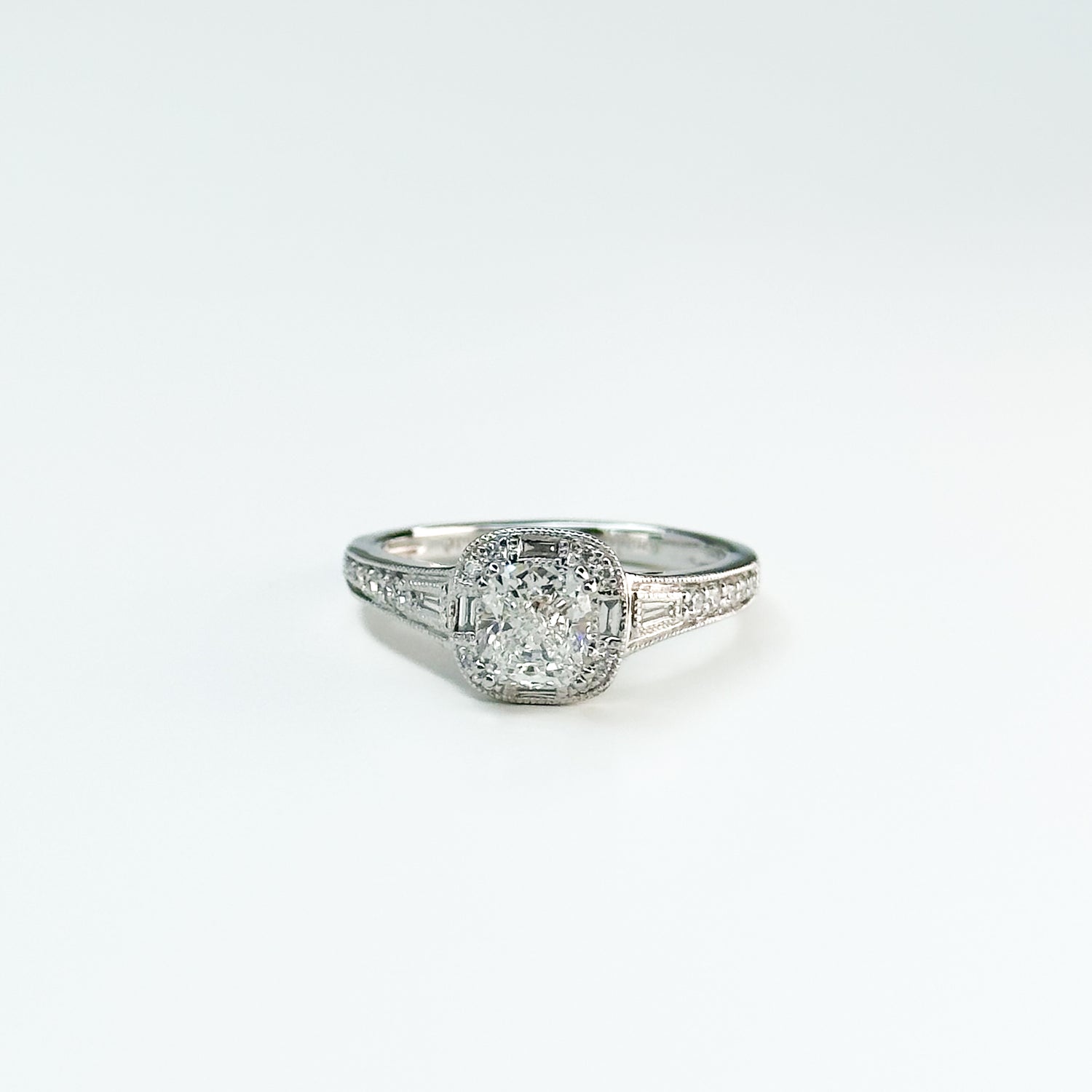 0.91ct GIA Cushion Cut Diamond Ring