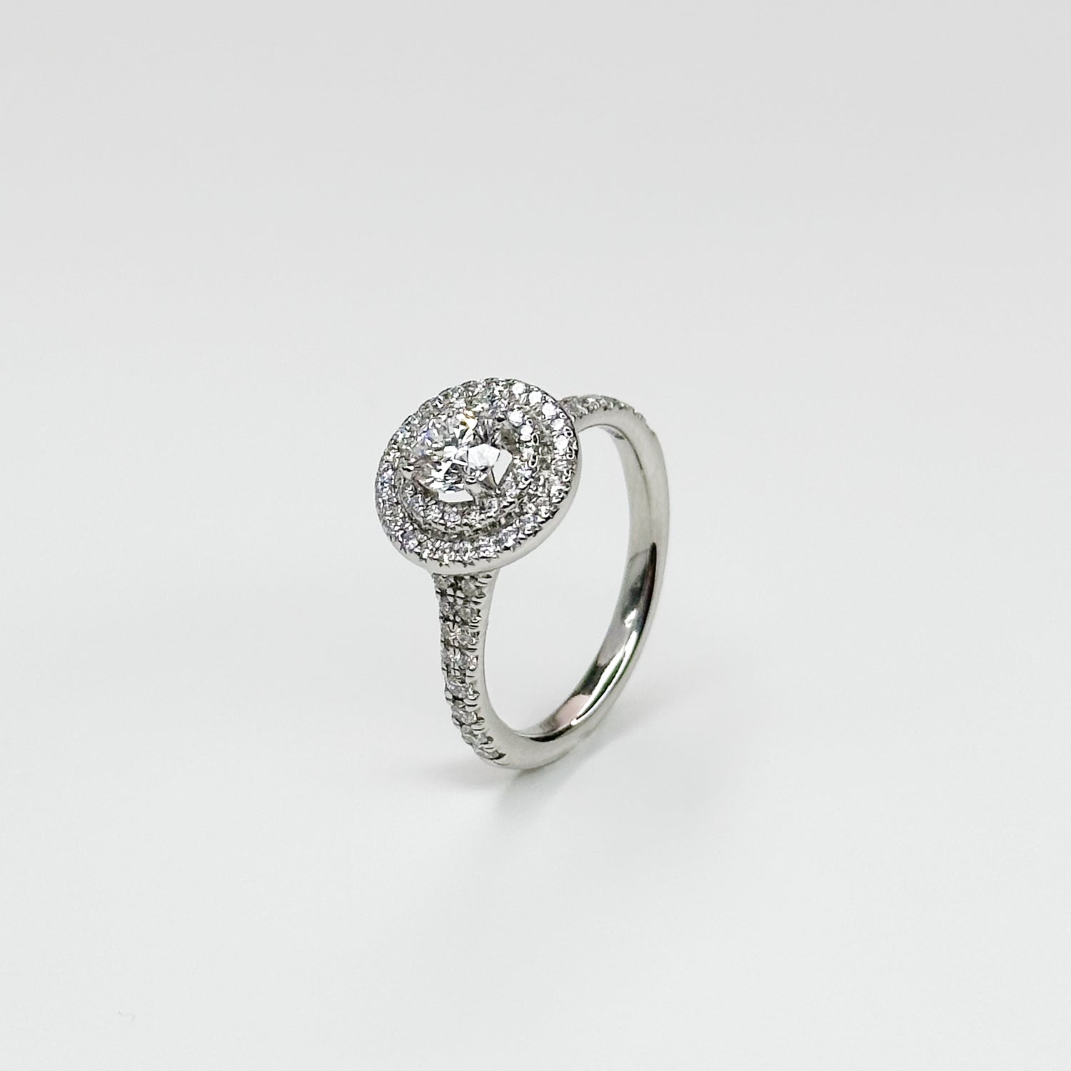 0.51ct GIA Diamond Ring with Double Diamond Halo