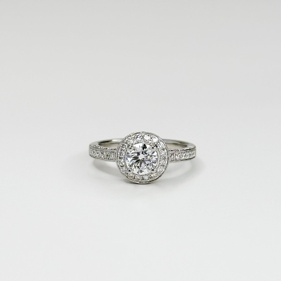 0.76ct GIA Diamond Ring with Diamond Halo