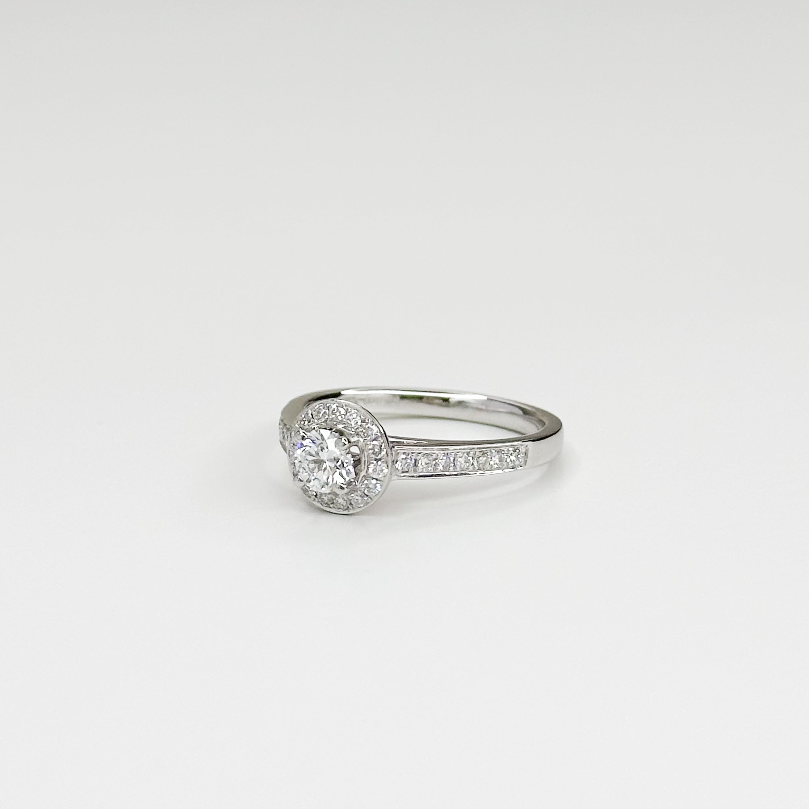 0.31ct GIA Diamond Ring with Diamond Halo