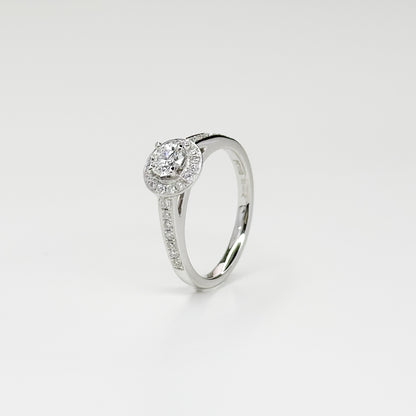 0.31ct GIA Diamond Ring with Diamond Halo