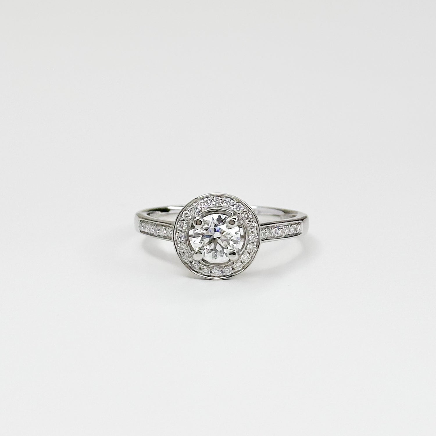 0.54ct GIA Diamond Ring with Diamond Halo