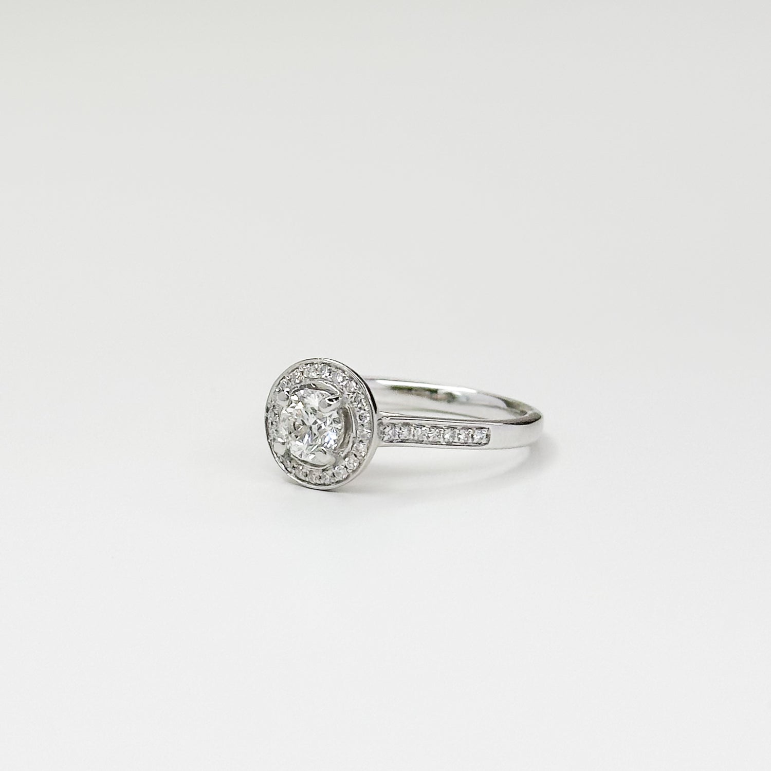 0.54ct GIA Diamond Ring with Diamond Halo
