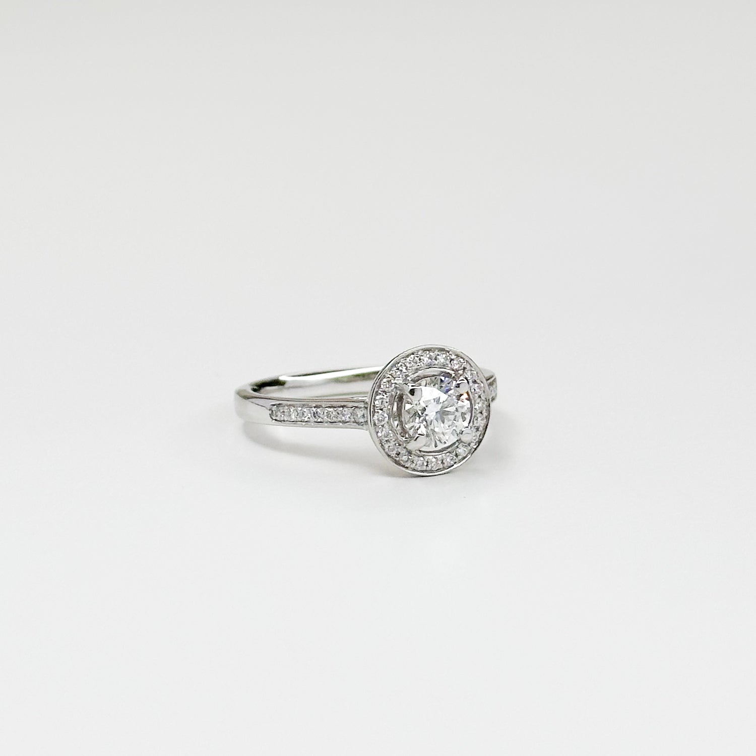 0.54ct GIA Diamond Ring with Diamond Halo