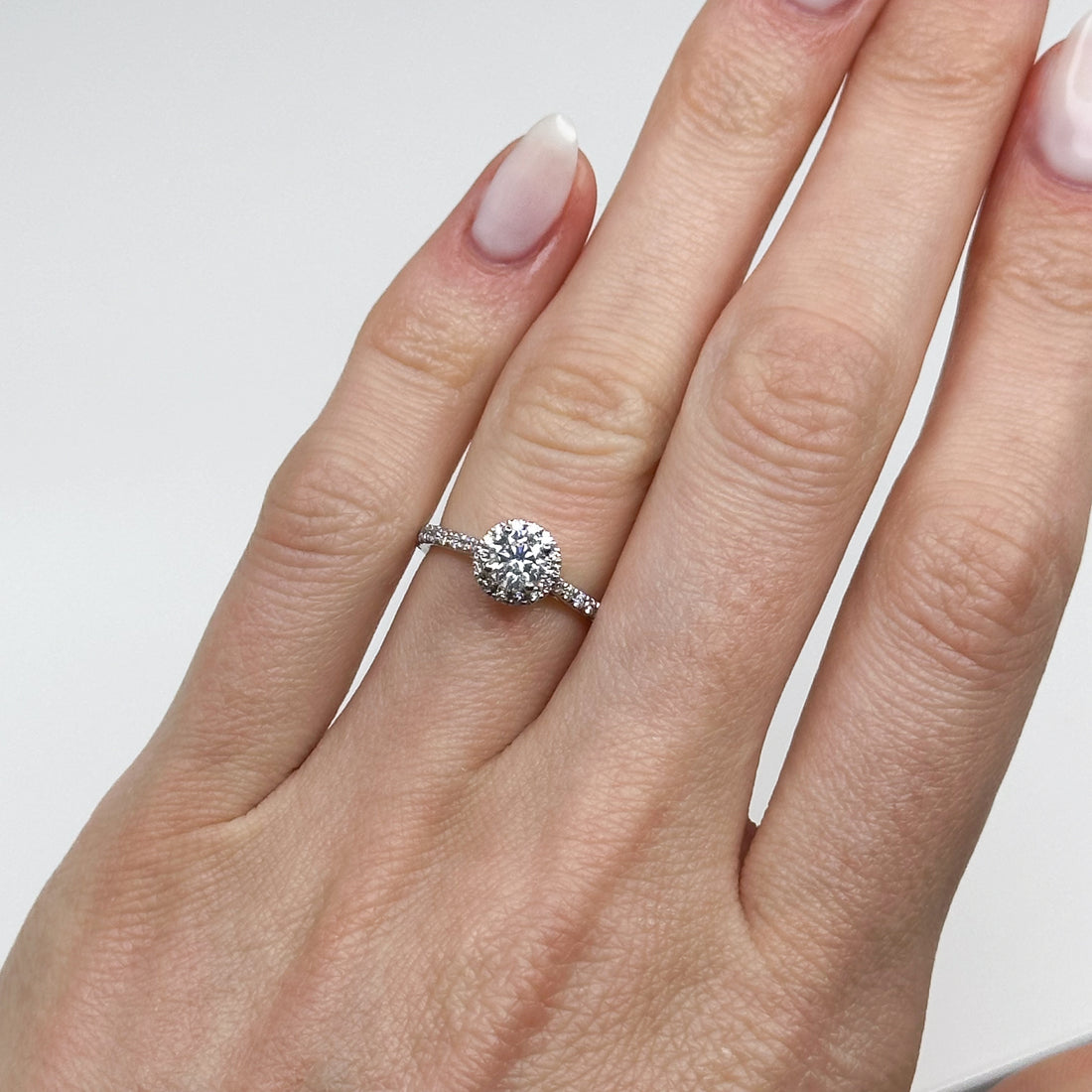 0.50ct GIA Diamond Ring with Diamond Halo