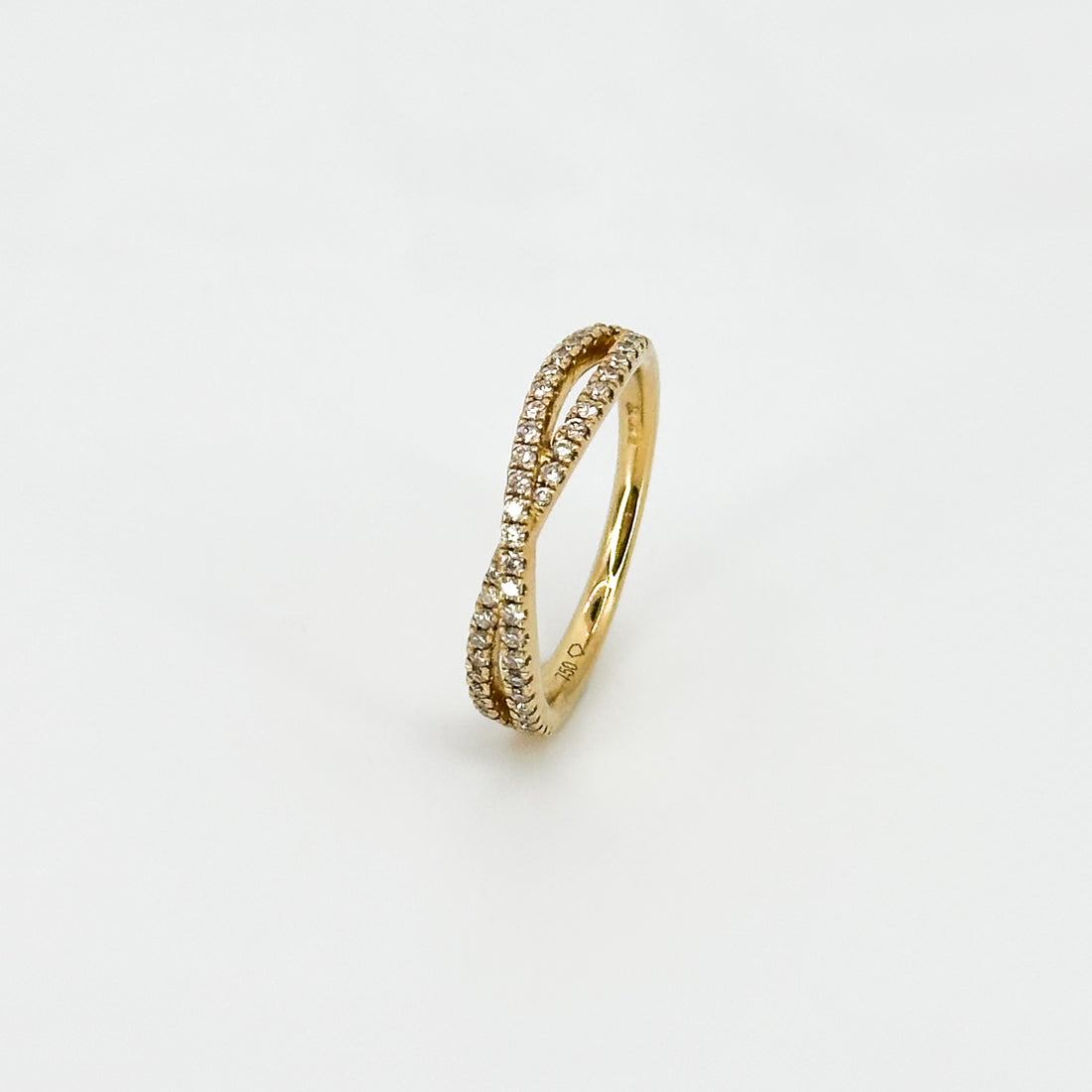 Twisted Diamond Eternity Band in Yellow Gold