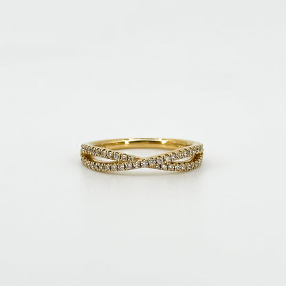 Twisted Diamond Eternity Band in Yellow Gold