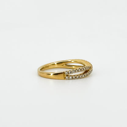 Twisted Diamond Eternity Band in Yellow Gold