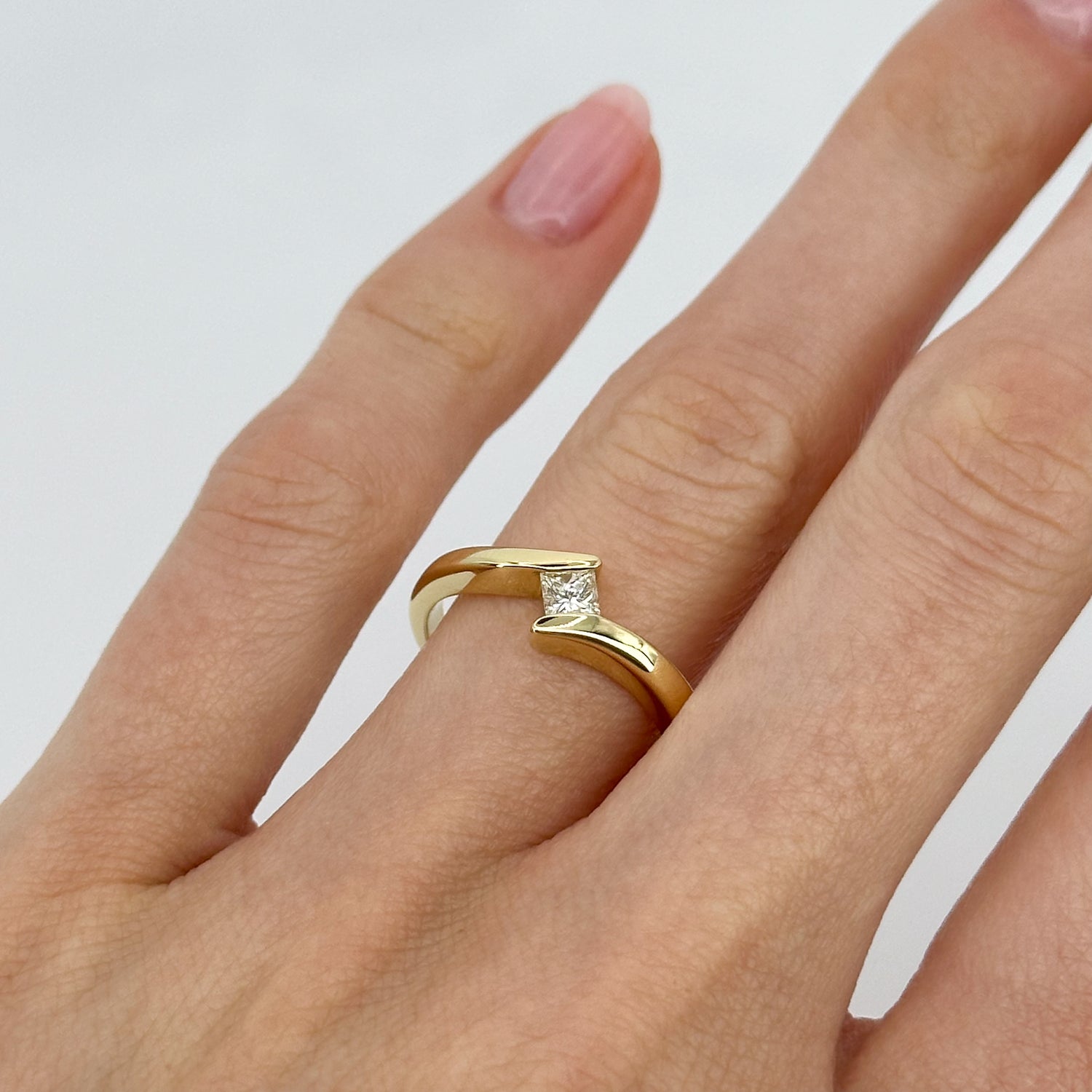 Princess Cut Diamond Ring in Yellow Gold