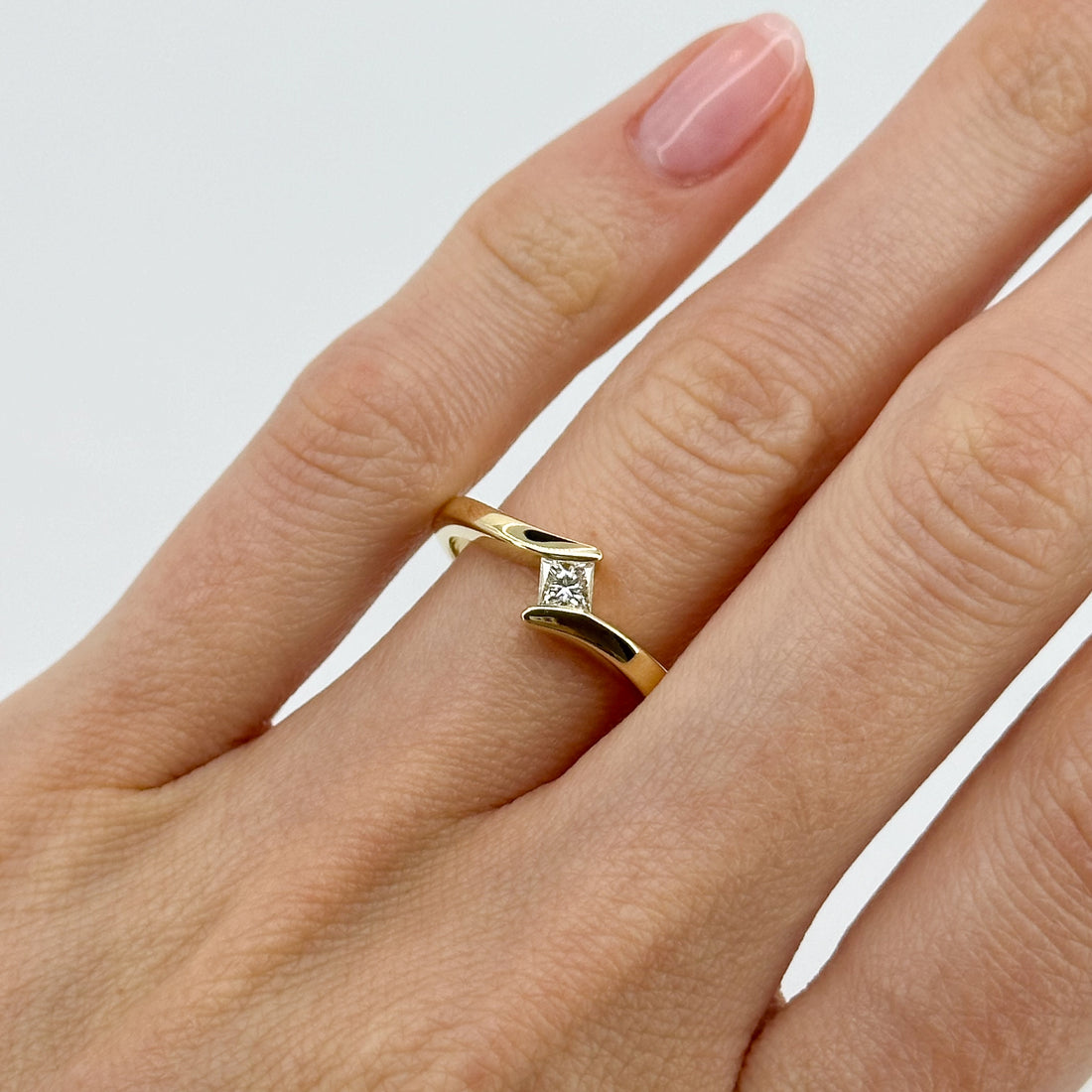 Princess Cut Diamond Ring in Yellow Gold