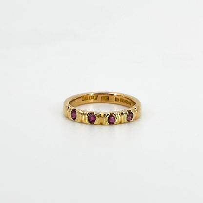 Yellow Gold Ring with Rubies