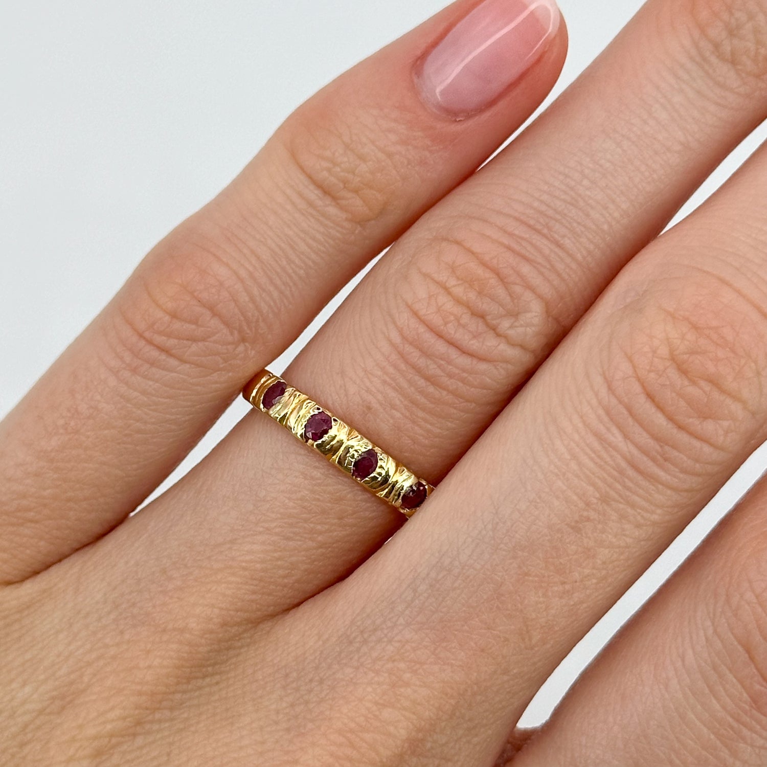 Yellow Gold Ring with Rubies