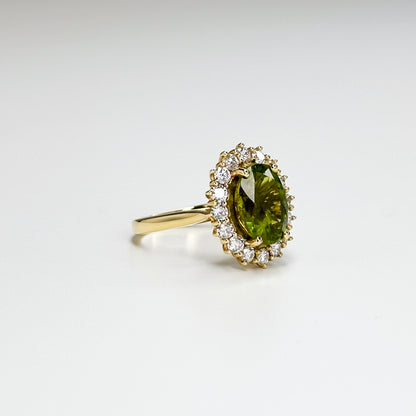 4.61ct Green Peridot Ring