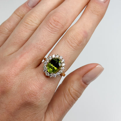 4.61ct Green Peridot Ring