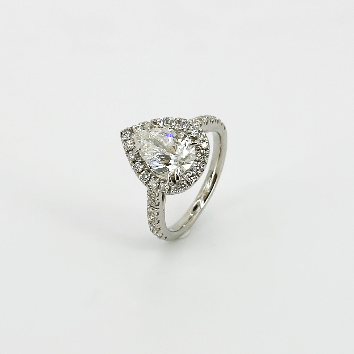 1.61ct Pear Shape GIA Diamond Ring in Platinum