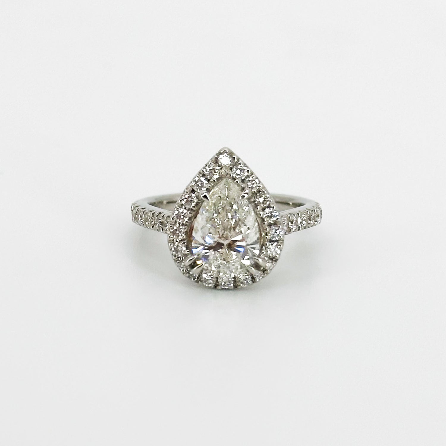 1.61ct Pear Shape GIA Diamond Ring in Platinum