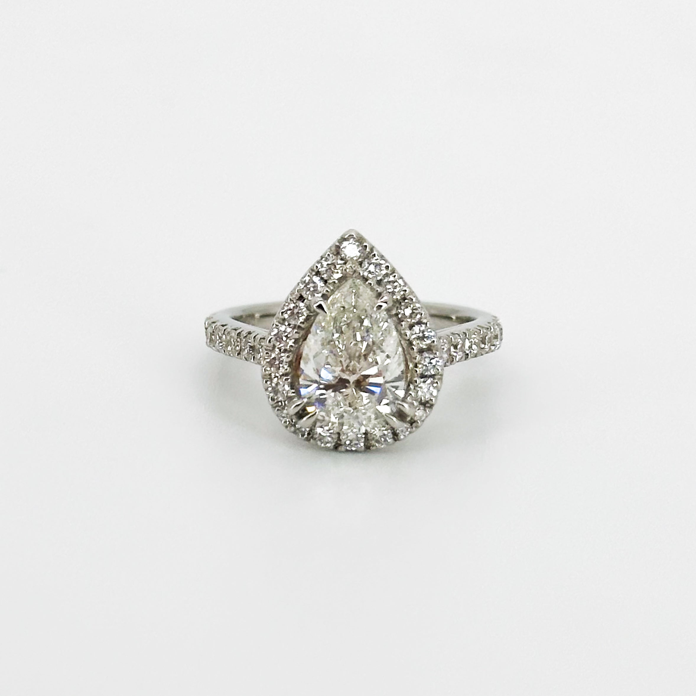 1.61ct Pear Shape GIA Diamond Ring in Platinum