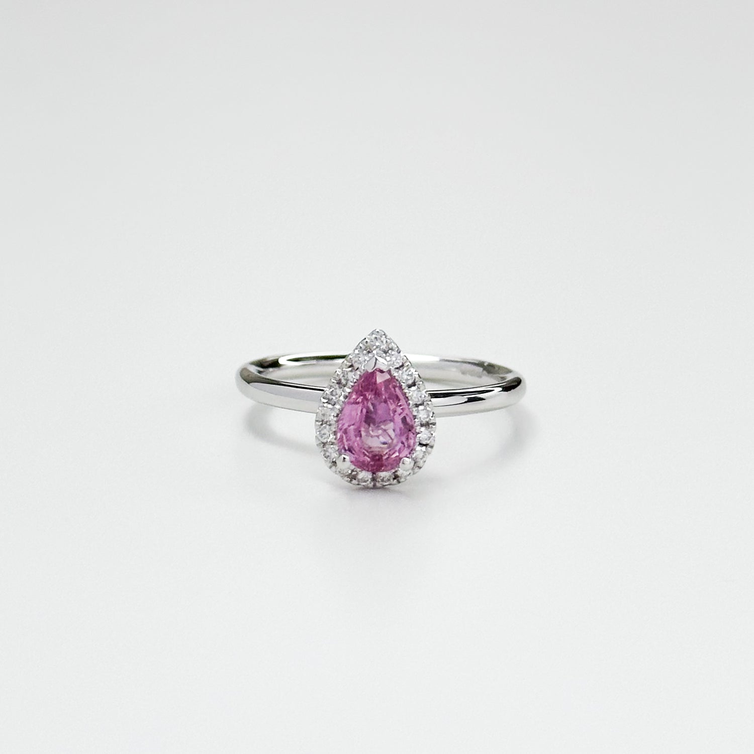 0.82ct Pink Pear Shape Sapphire Ring
