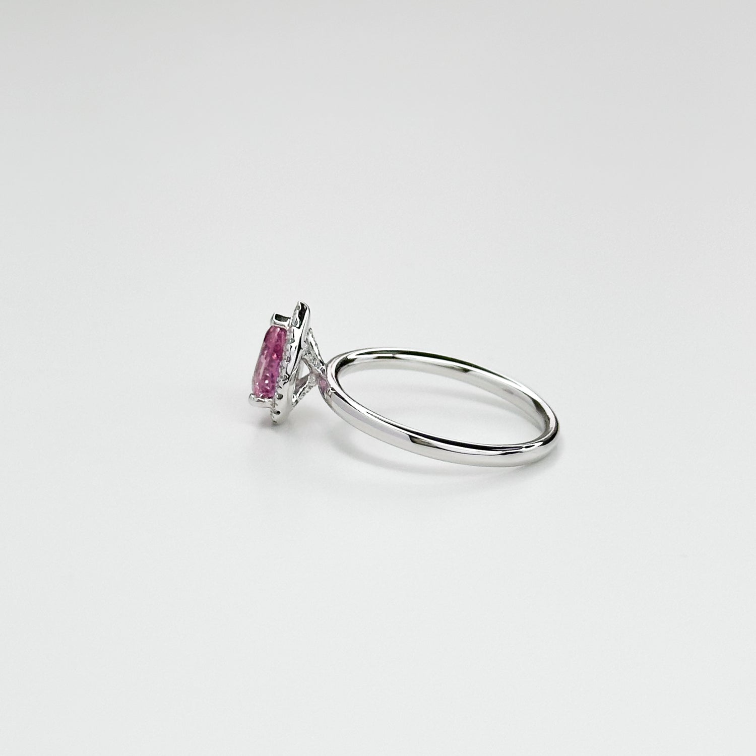 0.82ct Pink Pear Shape Sapphire Ring