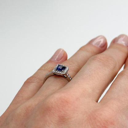 0.60ct Princess Cut Sapphire Ring
