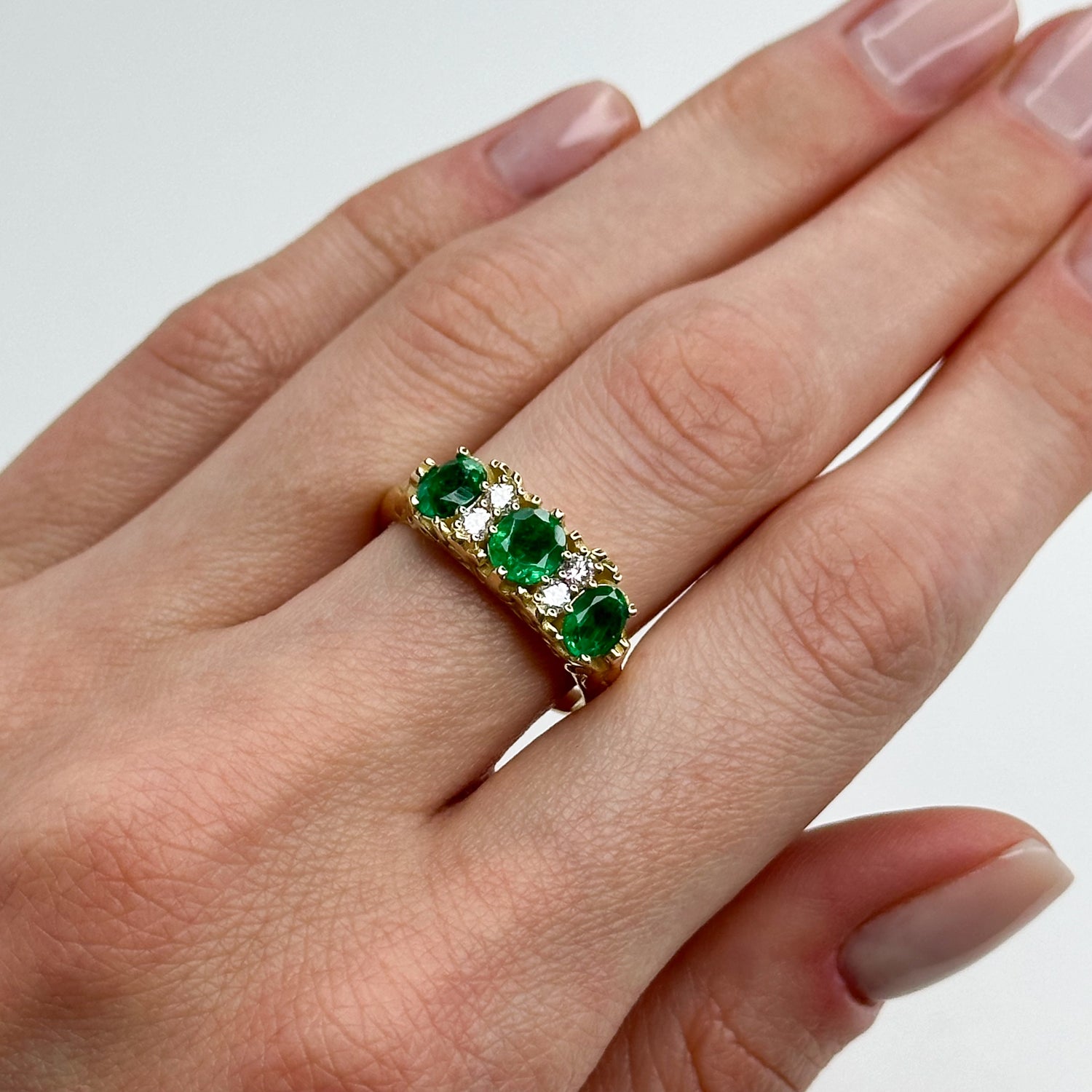 1.60ct Emerald Trilogy with Diamonds